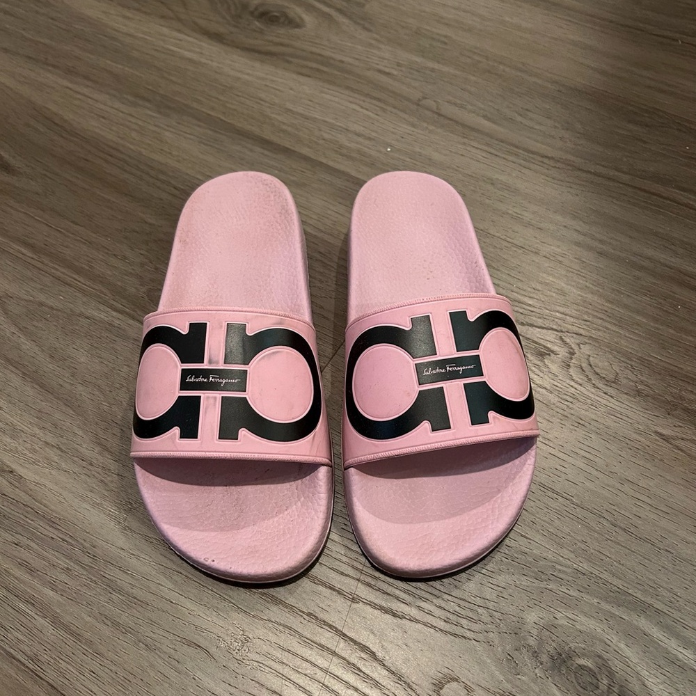 Salvatore Ferragamo Pink Slide Sandals